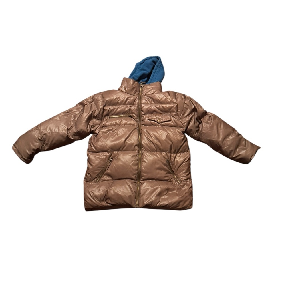 I Marcel et Leon Boy’s Brown Puffer Coat Parka With Fleece Insert Size 10 Ski